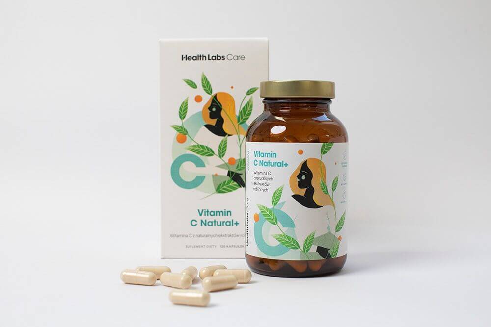 Health Labs Care Vitamin C Natural+ Wsparcie odporności, poprawa witalności 120 kaps.
