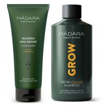 Madara Nourish and Repair Conditioner + Grow Volume Shampoo ZESTAW Odżywka wzmocnienie i naprawa 200 ml + Szampon 250 ml