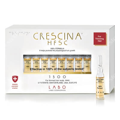 Crescina HFSC 100% Re-Growth 1300 For Men Panaceum na rzednące włosy dla mężczyzn 10 x 3,5 ml