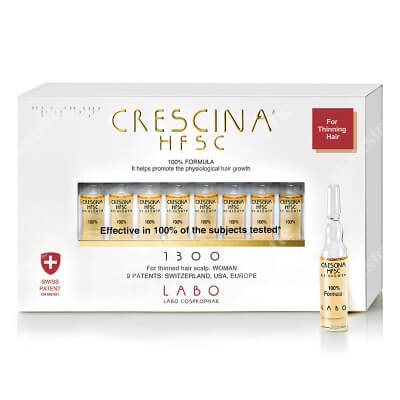 Crescina HFSC 100% Re-Growth 1300 For Women Panaceum na rzednące włosy dla kobiet 10 x 3,5 ml