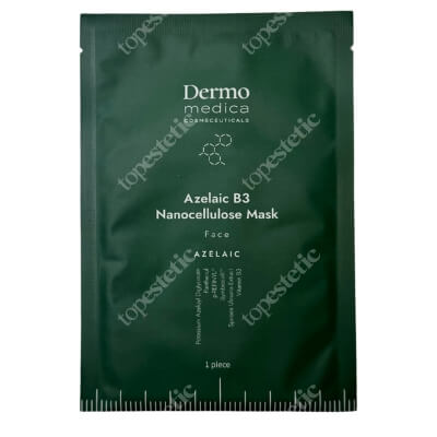 Dermomedica Azelaic B3 Nanocellulose Mask Nanocelulozowa maska terapeutyczna o działaniu przeciwzapalnym, przeciwzaskórnikowym, seboregulującym i rozjaśniającym 1 szt