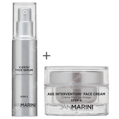 Jan Marini C-ESTA Face Serum + Age Intervention Face Cream ZESTAW Serum do twarzy z witaminą C i DMAE 30 ml + Przeciwstarzeniowy krem do twarzy 28 g