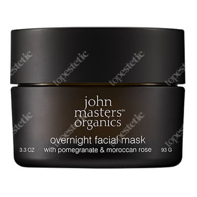 John Masters Organics Overnight Facial Mask - Pomegranate & Moroccan Rose Maska do twarzy z granatem i różą na noc 93 g
