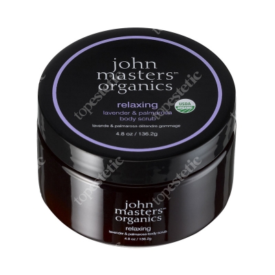 John Masters Organics Relaxing Lavender & Palmarosa Body Scrub Odprężająca lawenda i palmarosa – peeling do ciała 136 g