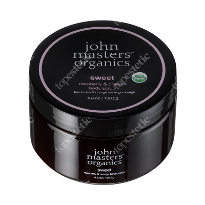 John Masters Organics Sweet Raspberry & Orange Body Scrub Aromatyczna malina i pomarańcza – peeling do ciała 136 g