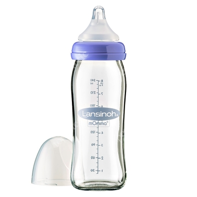 Lansinoh Glas Natural Wave Szklana butelka momma ze smoczkiem 240 ml