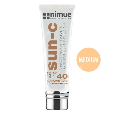 Nimue Sun-C Tinted SPF 40 Barwiony krem przeciwsłoneczny, kolor Medium 60 ml