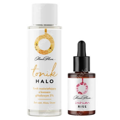 Olivia Plum Halo + Rise ZESTAW Tonik rozświetlający 100 ml + Olejowe serum wygładzająco - rozświetlające 30 ml