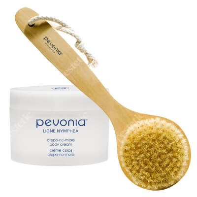 Pevonia Crepe-No-More Body Cream + Body Brush ZESTAW Odmładzający i ujędrniający balsam do ciała 200 ml + Szczotka do masażu ciała 1 szt