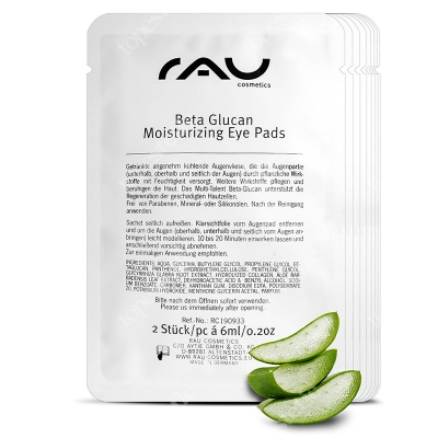 RAU Cosmetics Beta Glucan Moisturizing Eye Pads Nawilżające i chłodzące płatki pod oczy 8x12 ml