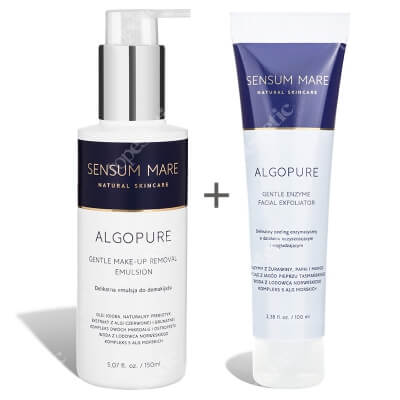 Sensum Mare Algopure Make-up Removal + AlgoPure Enzyme Facial Exfoliator ZESTAW Emulsja do demakijażu 150 ml + Peeling enzymatyczny 100 ml