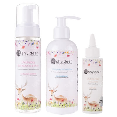 Shy Deer Hair Set ZESTAW Delikatny szampon w piance 200 ml + Odżywka do włosów 200 ml + Wcierka dla skóry głowy 100 ml