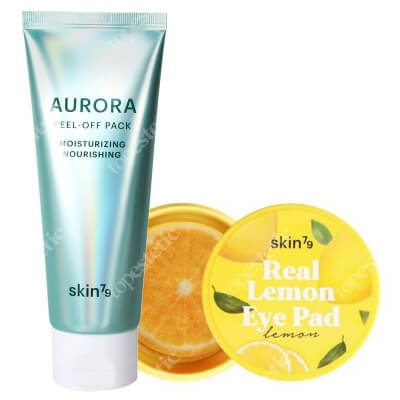 Skin79 Aurora Peel-Off Moisturizing Nourishing + Real Lemon Eye Pad ZESTAW Nawilżająco - odżywcza maska 100 ml + Cytrynowe płatki rozświetlające na oczy 30 szt