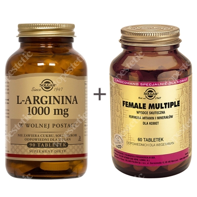 Solgar Dla Aktywnych Kobiet ZESTAW Wysoce skuteczna formuła witamin i minerałów dla kobiet 60 tabletek + W postaci wolnej 90 tabletek