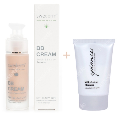 Swederm BB Cream Benefit Balance Perfector SPF 15 UVA-UVB + Milky Lotion Cleanser ZESTAW Krem BB do twarzy SPF15 30 ml + Delikatne mleczko oczyszczające 30 ml