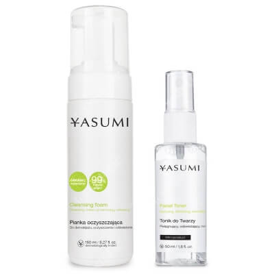 Yasumi Cleansing Foam + Facial Toner ZESTAW Pianka do demakijażu 150 ml + Delikatny tonik do twarzy 50 ml